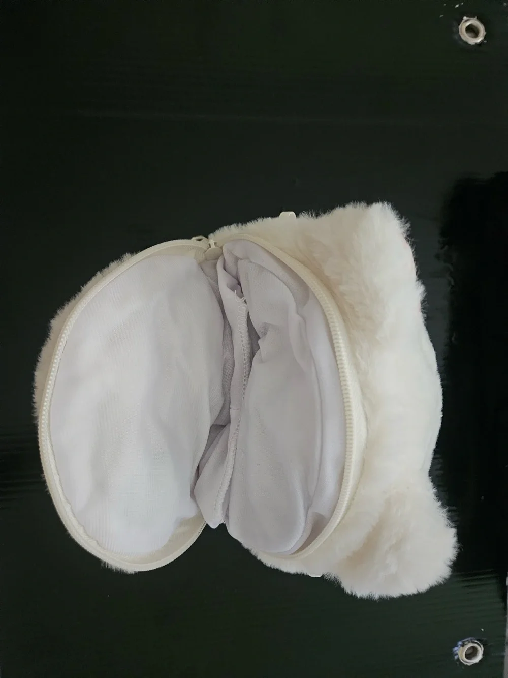 Plush White and Pink Strawberry Cat Doll Hooded Toy